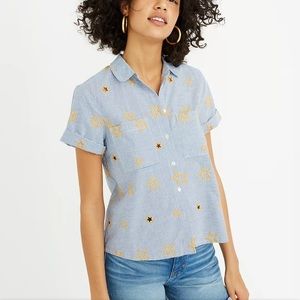 Madewell Star Embroidered Striped Shirt